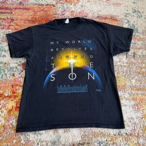 Y2K Kerusso Christian T-Shirt L Black Space My World Revolves Around The Son